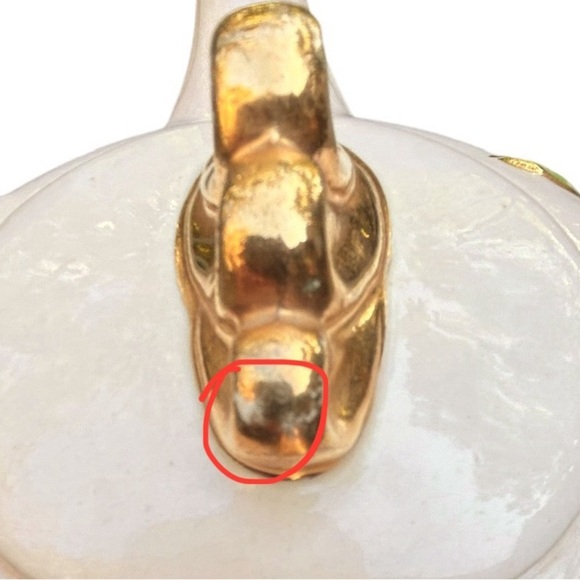 Hull Art Porcelain Magnolia and Gold Trim Teapot U.S.A. 1940's - Picture 8 of 13